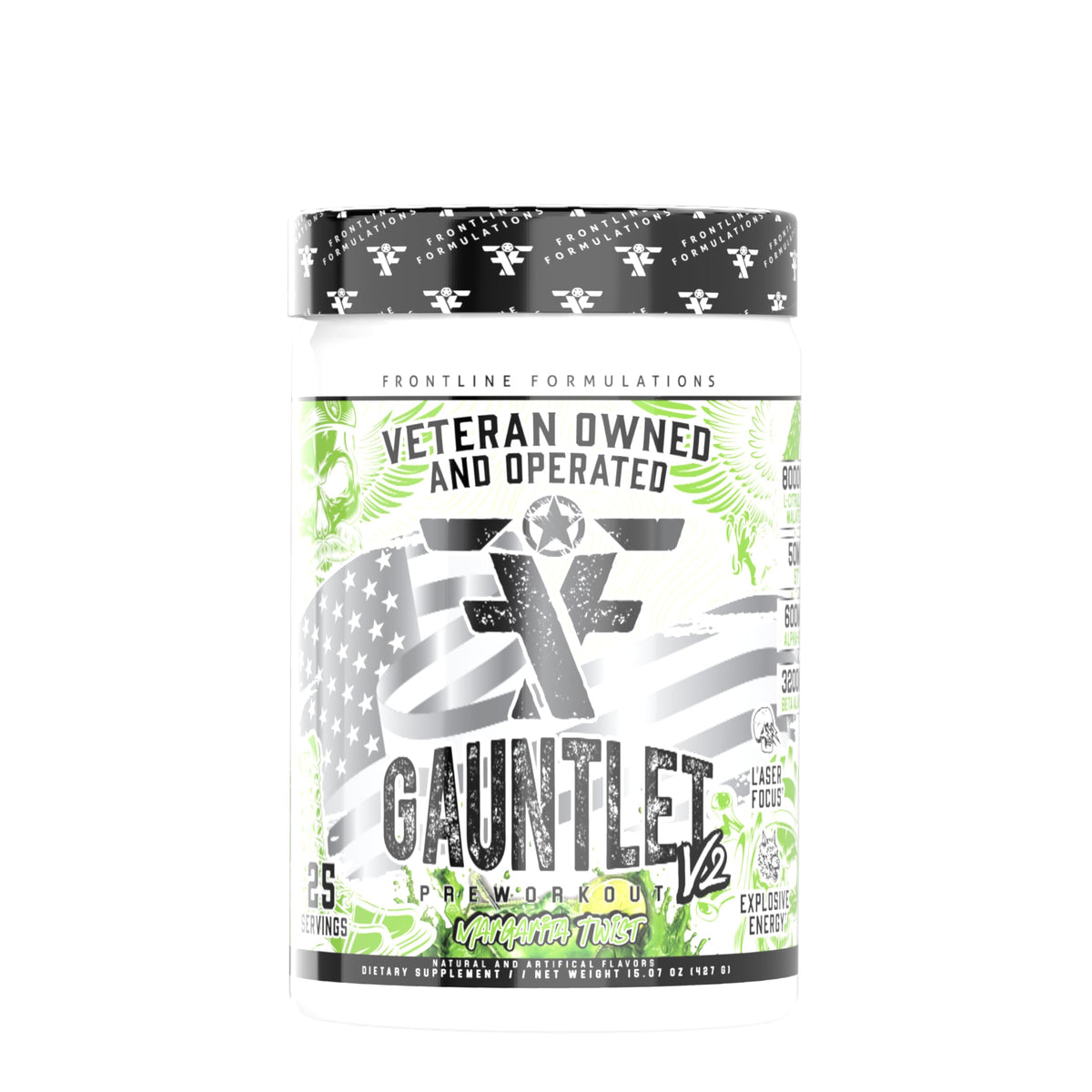Frontline Formulations Gauntlet Margarita Twist powder scoop for high-energy workouts