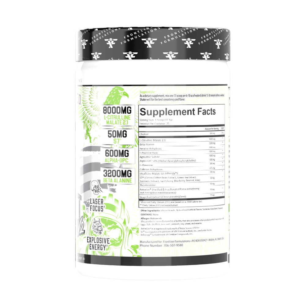 Gauntlet Margarita Twist tub on a gym bench ready for pre-workout fueling