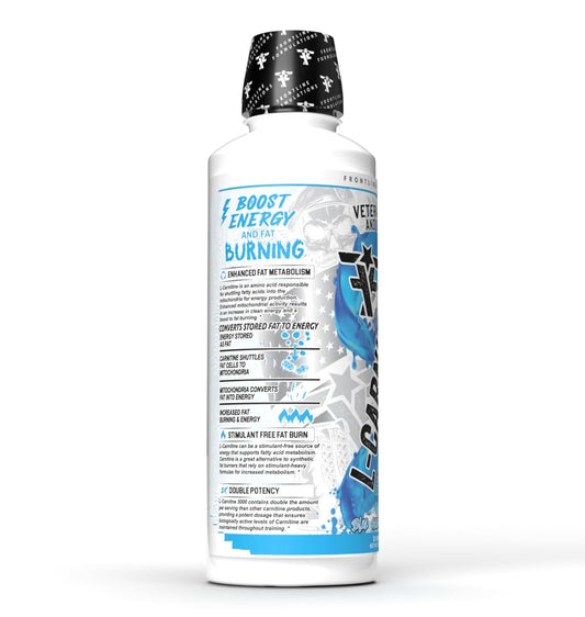 FRONTLINE FORMULATIONS L-Carnitine bottle being poured for steady energy.
