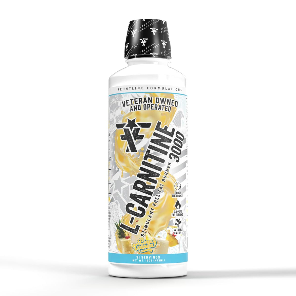 FRONTLINE FORMULATIONS L-Carnitine bottle promotes stimulant-free energy support.