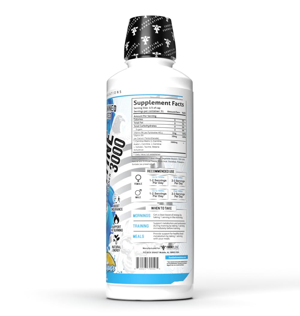 FRONTLINE FORMULATIONS L-Carnitine pina colada glass with tropical flavor for workouts.
