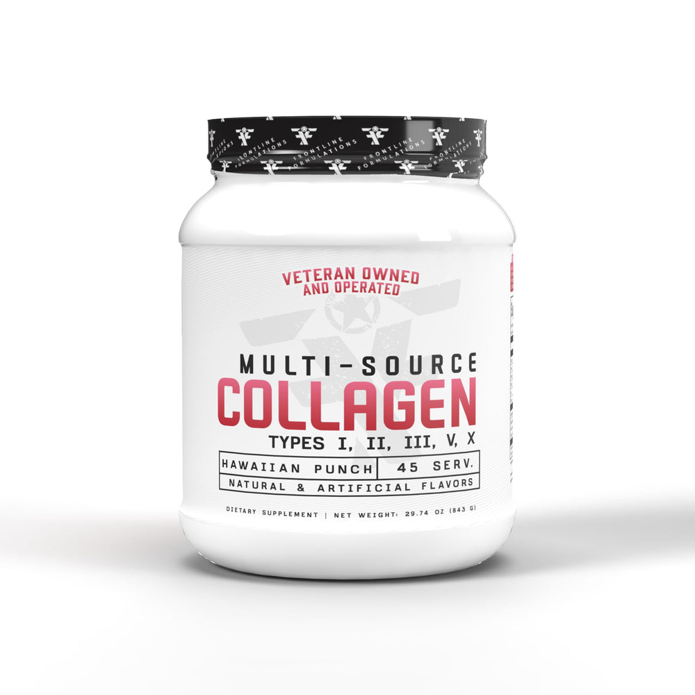 Frontline Formulations Multi-Source Collagen bottle ideal for daily collagen routines and skin support.