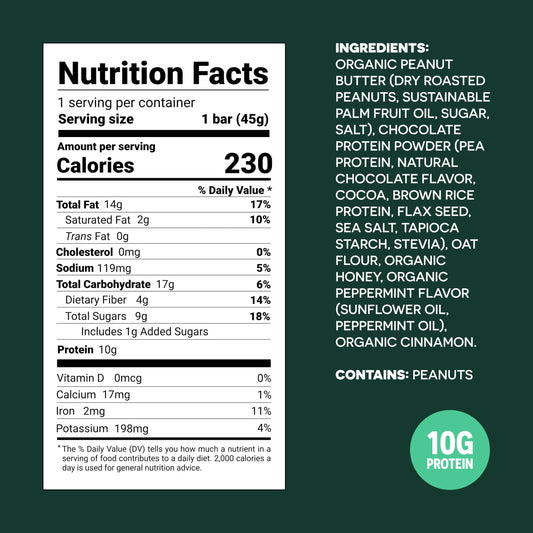 FROPRO Mint Bar unwrapped, ready for quick between-meal nutrition.