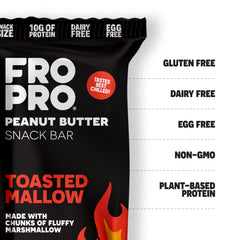 FRO PRO plant protein bar texture close-up revealing chewy bite.