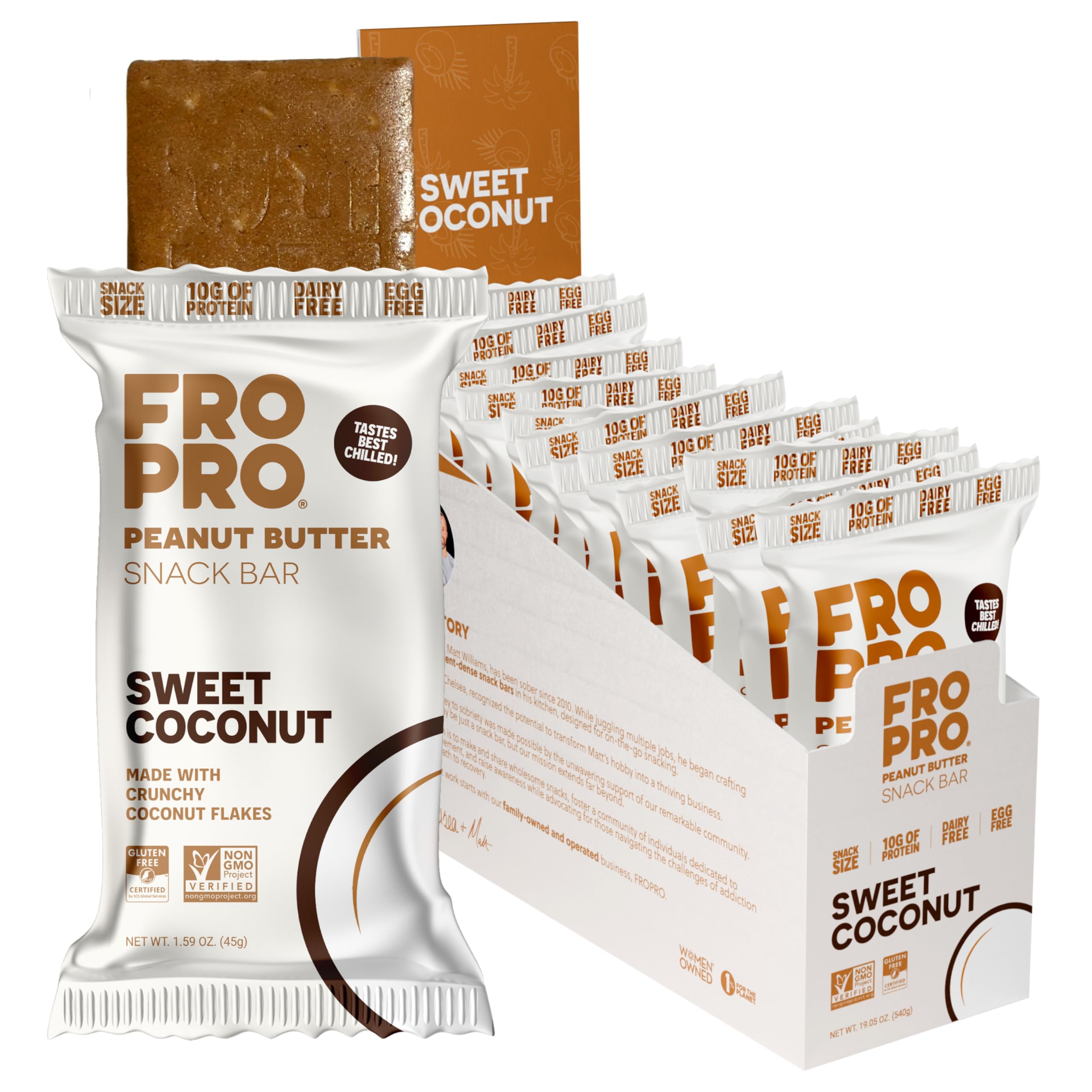 FROPRO Plant Protein Snack Bars pack on counter, ideal for on-the-go nutrition.