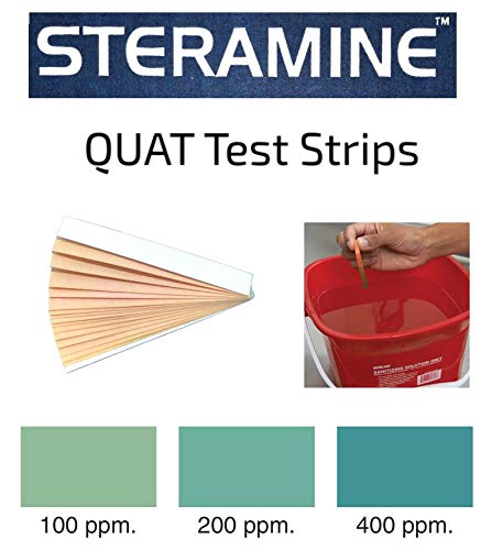 QT-10 test strips close-up for monitoring sanitizer strength