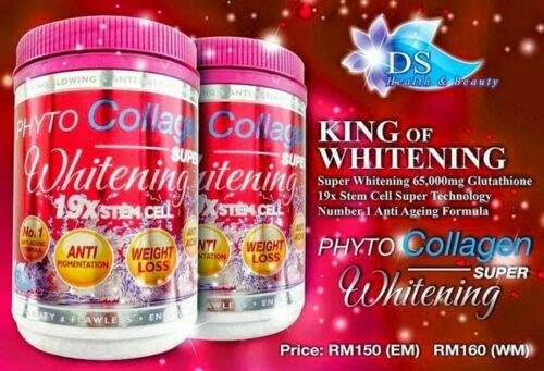 FSM Phyto Collagen Whitening 19X Stem Cell label closeup highlights ingredients and benefits.