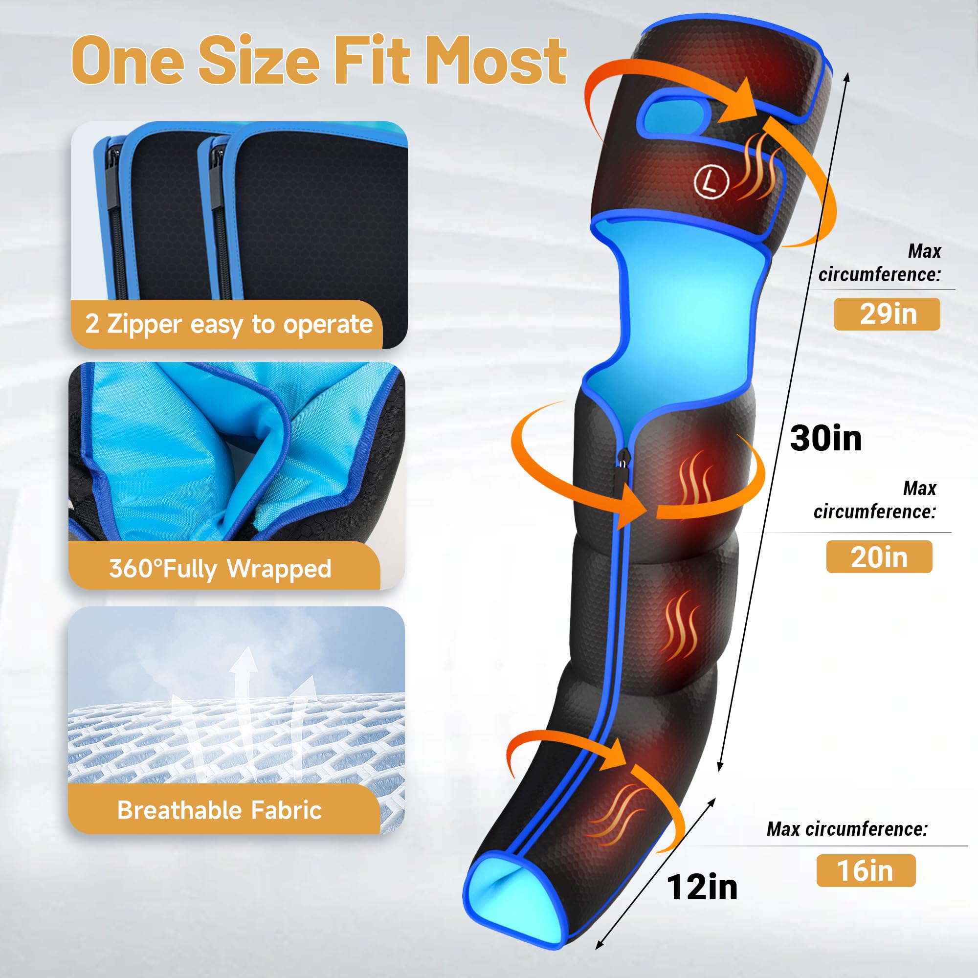 FSUON leg massager 360-degree massage covers full leg