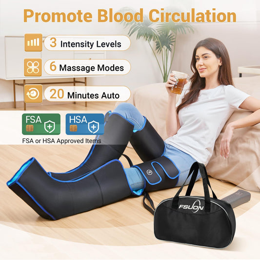 FSUON leg massager calf wrap provides compression for calf fatigue relief