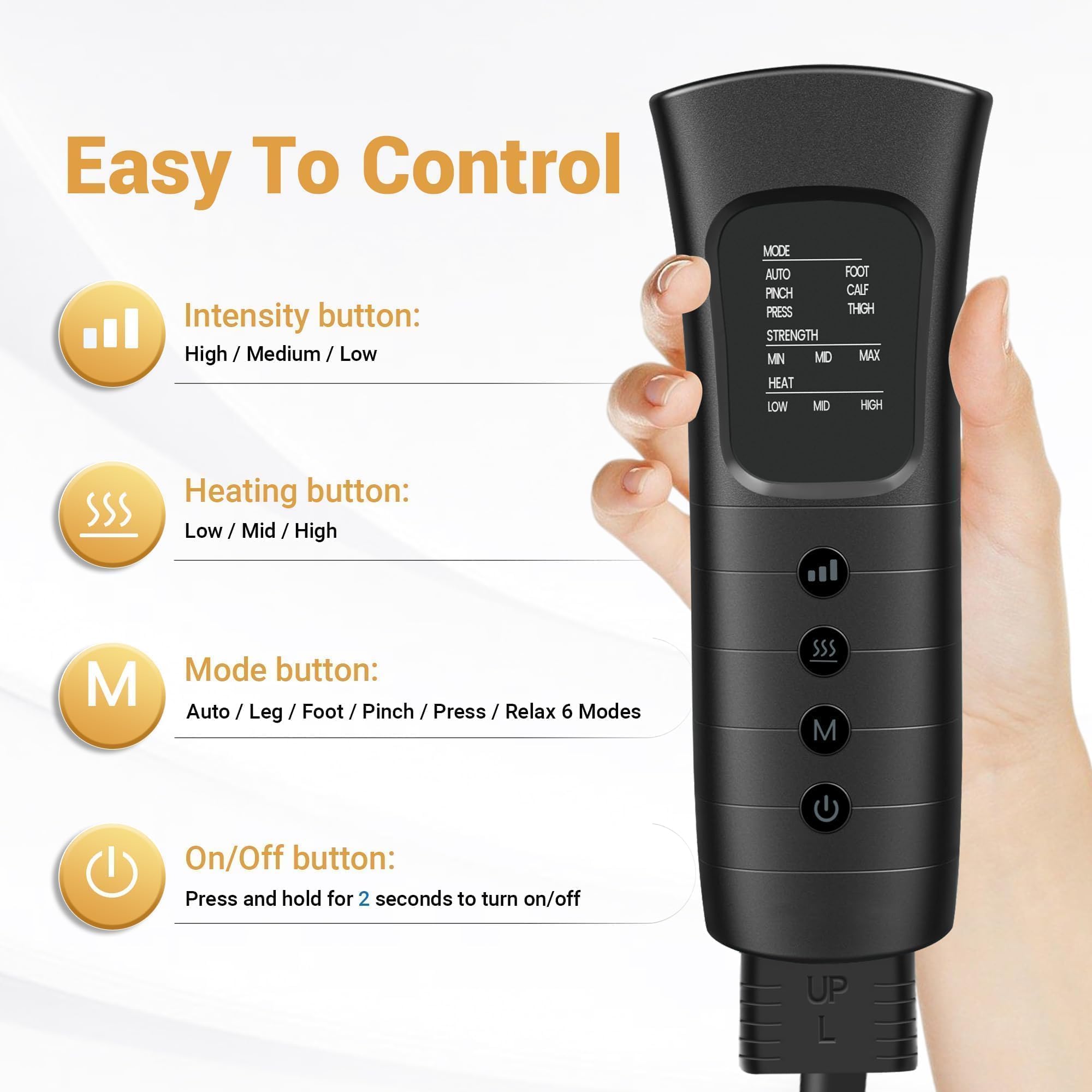 FSUON leg massager with heat settings delivers warming comfort