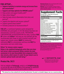 FU FUEL UP Play electrolyte powder dissolving in water for quick energy and focus