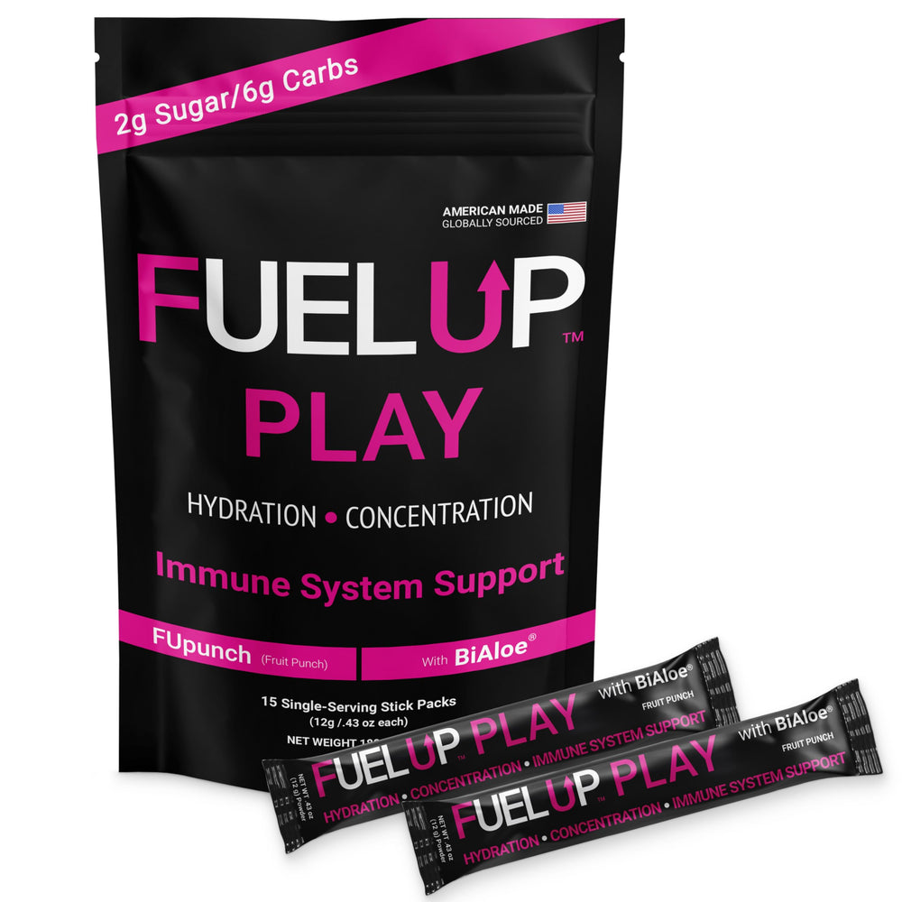 FU FUEL UP Play electrolyte stick pack for on-the-go hydration and focus
