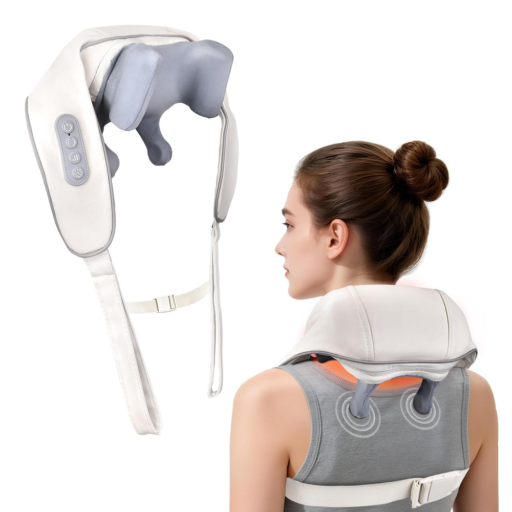 Fubangneer cordless neck massager in handheld mode for targeted tension relief
