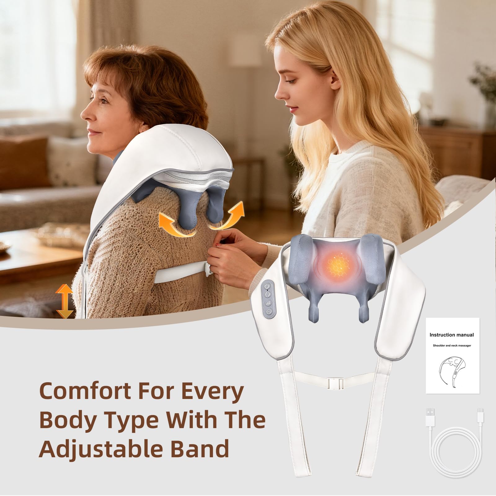 Fubangneer massager in an office setting providing quick relief between tasks.