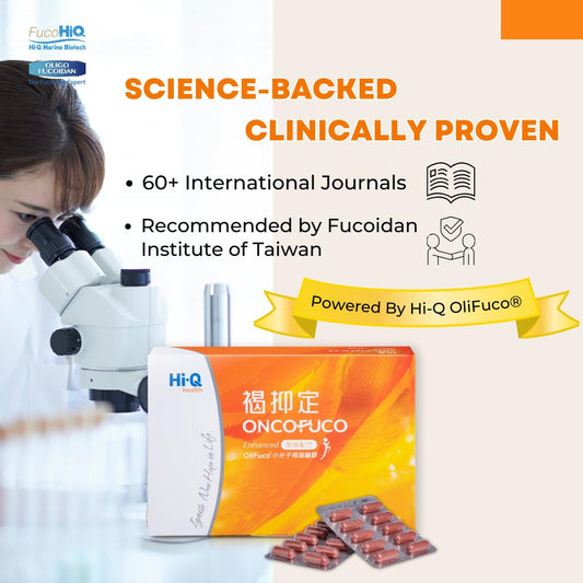 FUCOHIQ ONCOFUCO 2-pack box side view emphasizes convenient daily routine.
