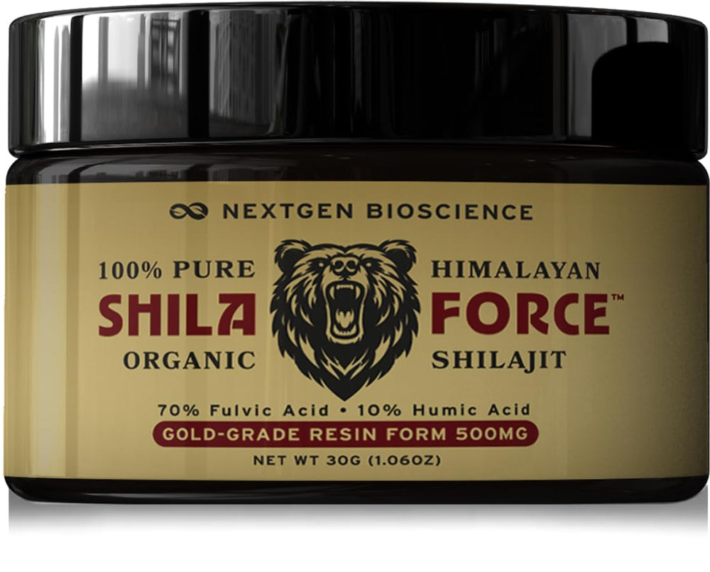 FUCOIDAN FORCE ShilaForce closeup of resin highlights golden texture and purity.