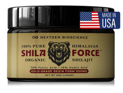 FUCOIDAN FORCE ShilaForce live resin bottle with pure Himalayan shilajit for daily vitality.