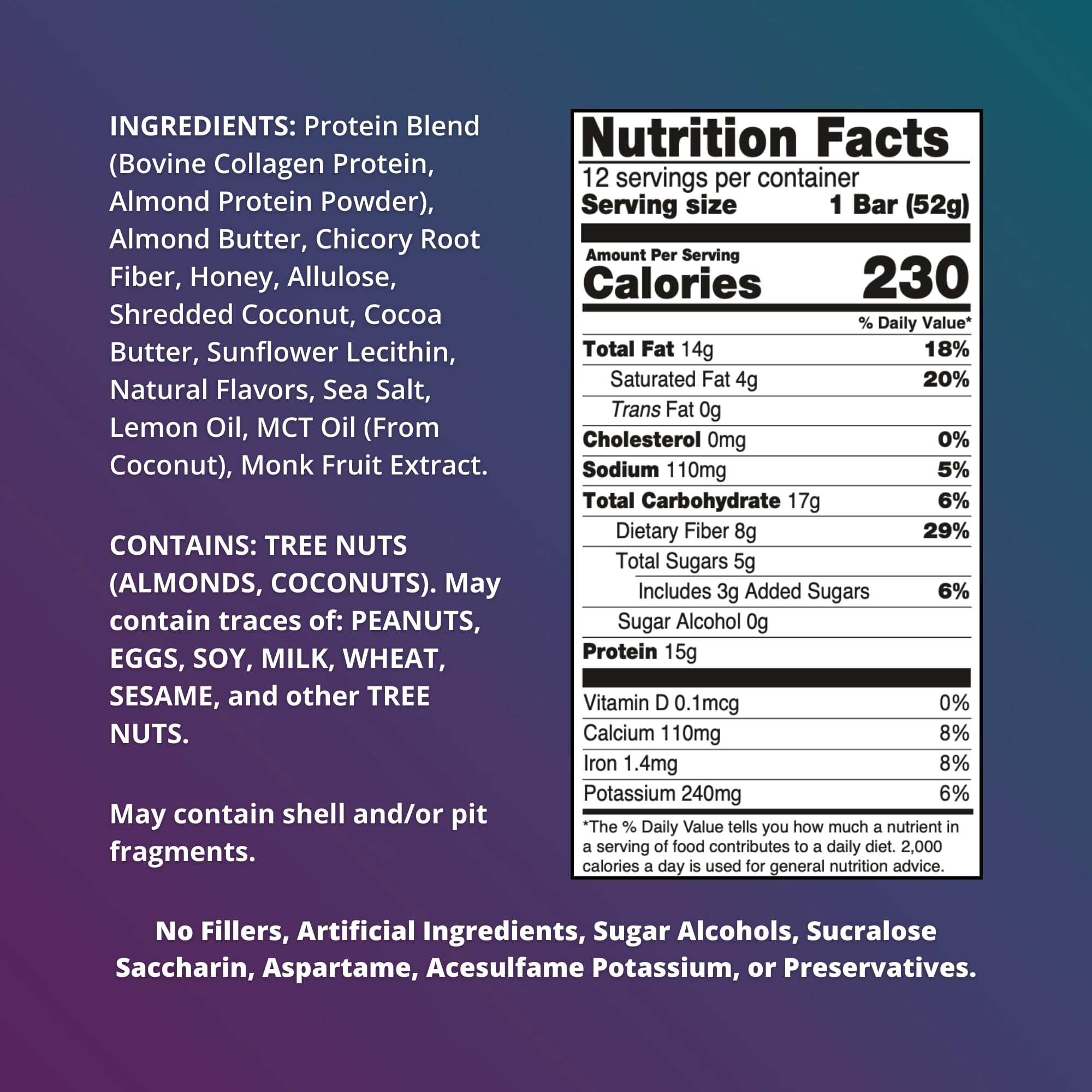 Fuel 4 Ever Lemon Coconut collagen bar bite suggests satisfying texture and energy for workouts.