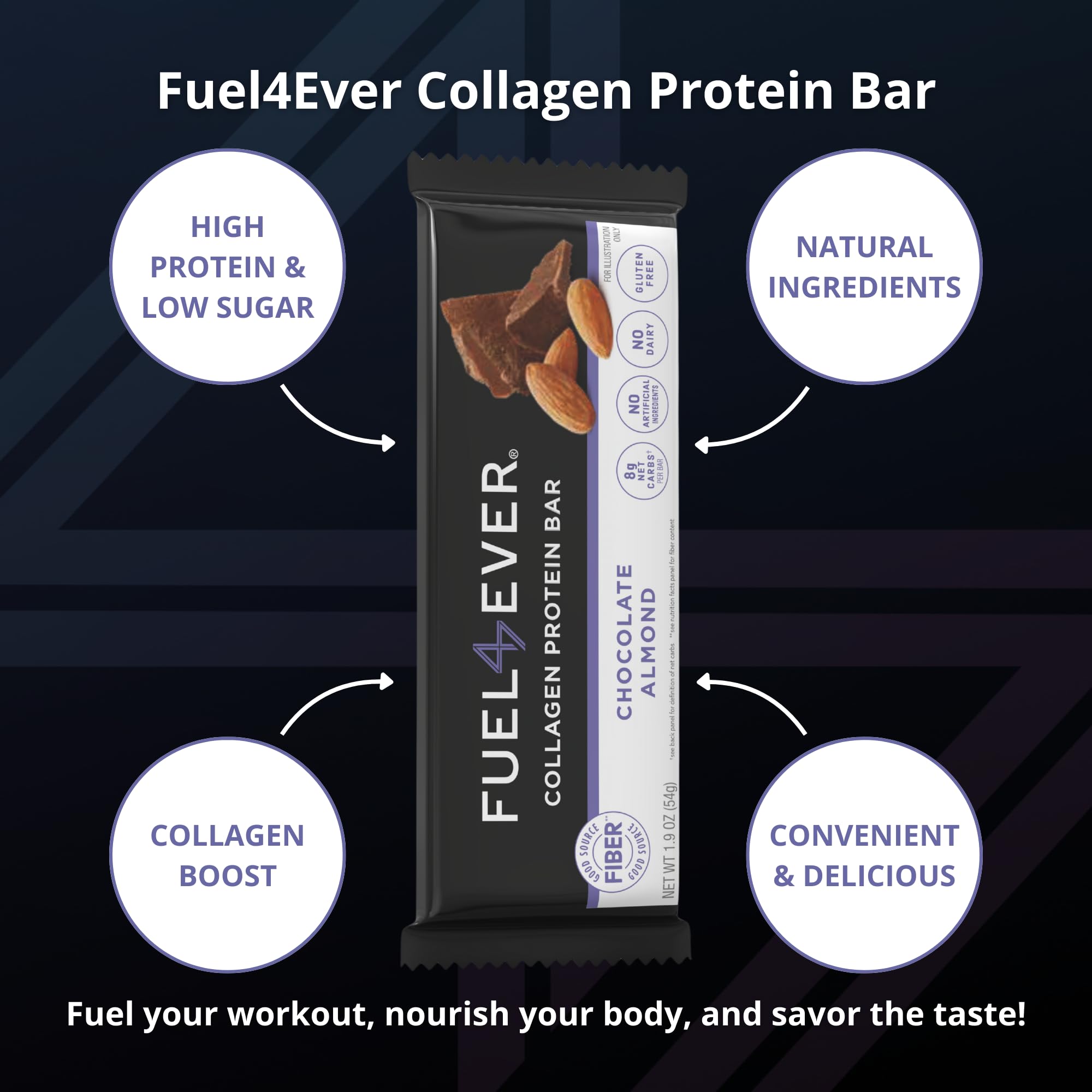 Fuel 4 Ever bar shows creamy almond butter swirl