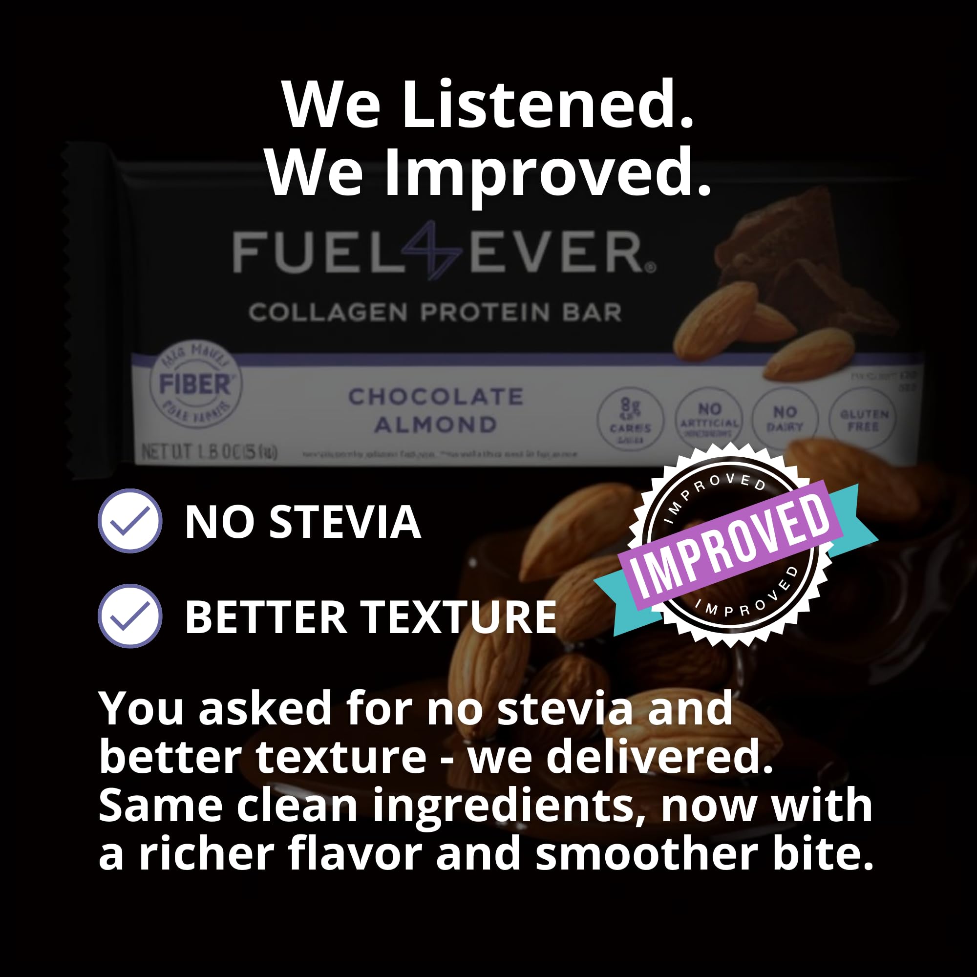 Fuel 4 Ever packaging shows clean-label, dairy-free, gluten-free promise