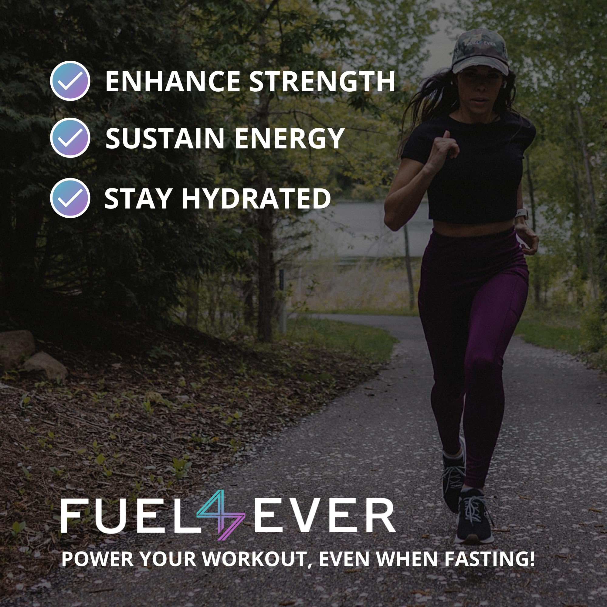 Fuel 4 Ever FAST powder tub shows no sugar and no artificial sweeteners.