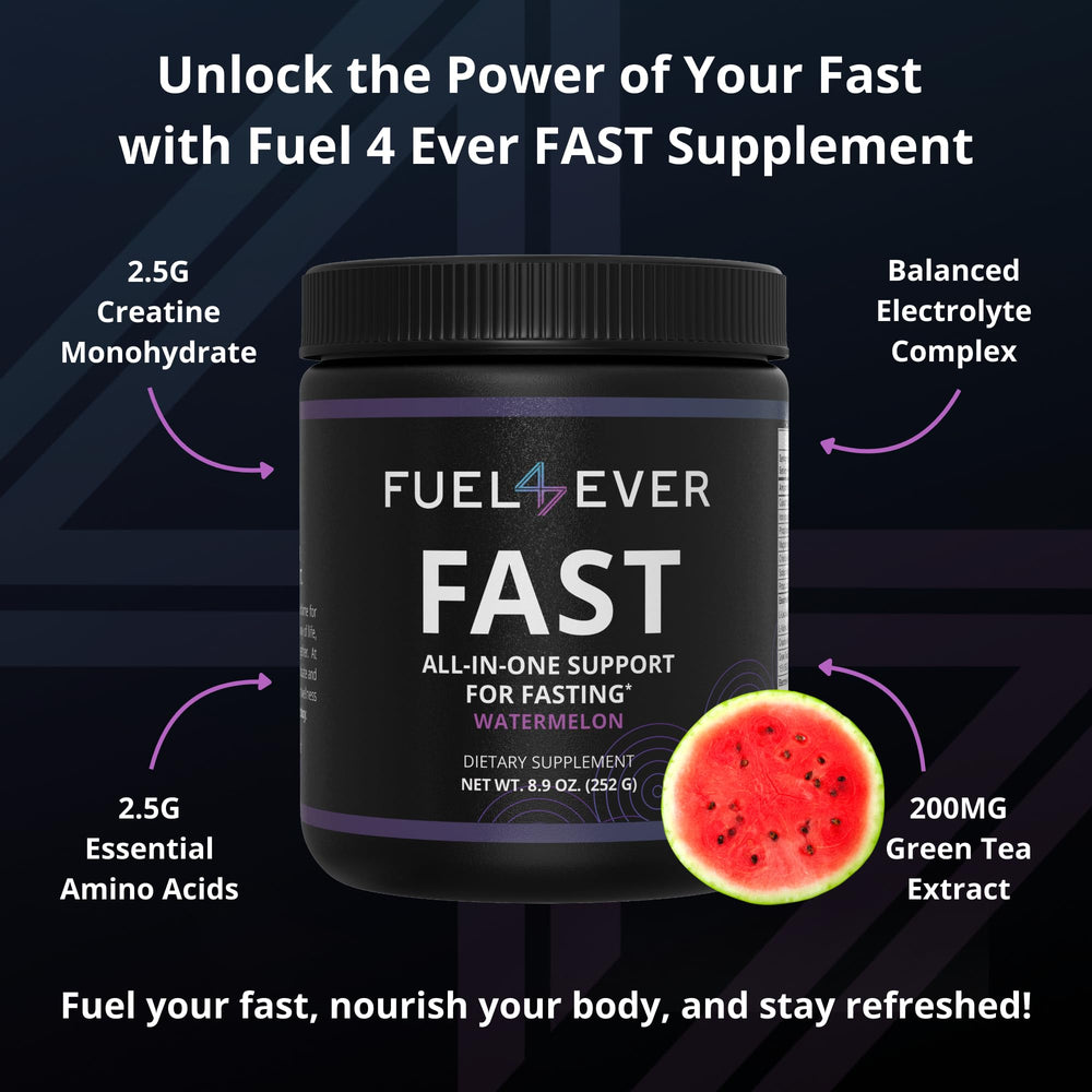 Fuel 4 Ever FAST watermelon powder packet ready for mixing.