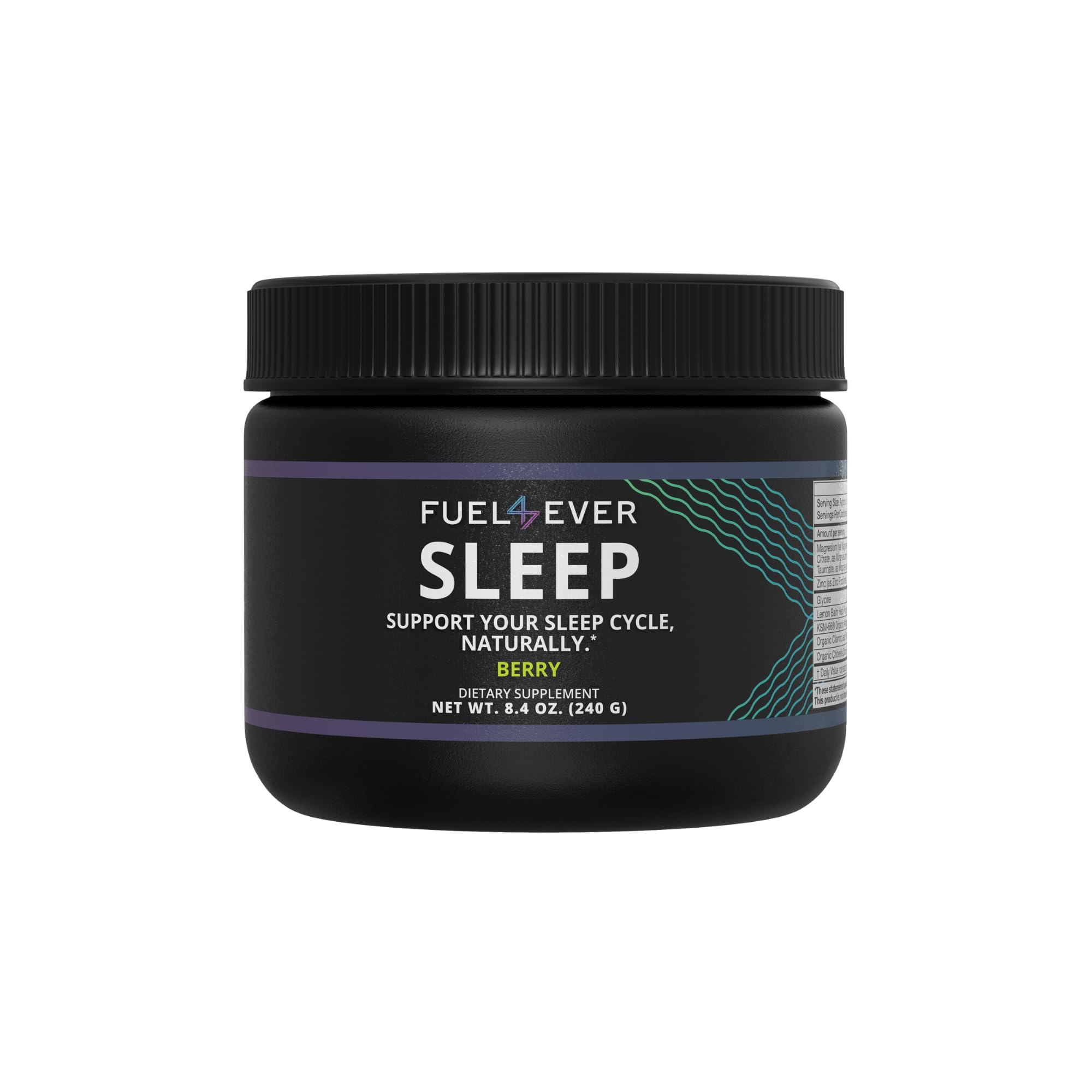Fuel 4 Ever Sleep berry powder tub for a calming nightly routine.