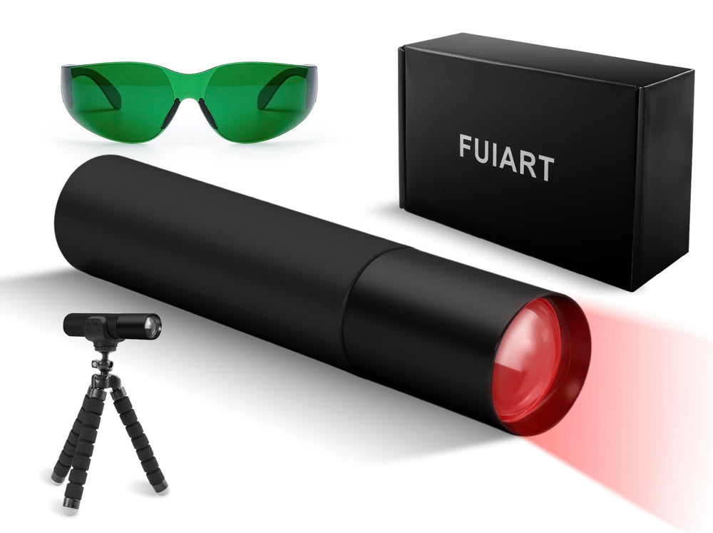 FUIART triple-wavelength therapy torch front view for versatile sessions