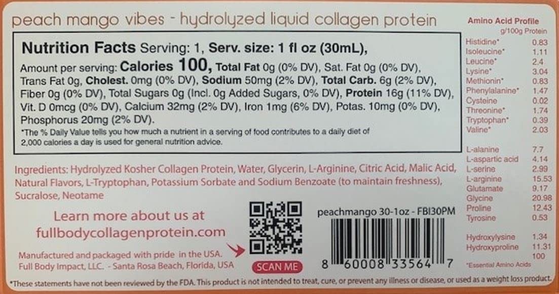 Full Body Impact Liquid Collagen box of 30 servings ready for monthly supply.