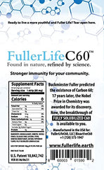 FullerLifeC60 USA-made strip bottle close-up highlighting high-purity carbon60.