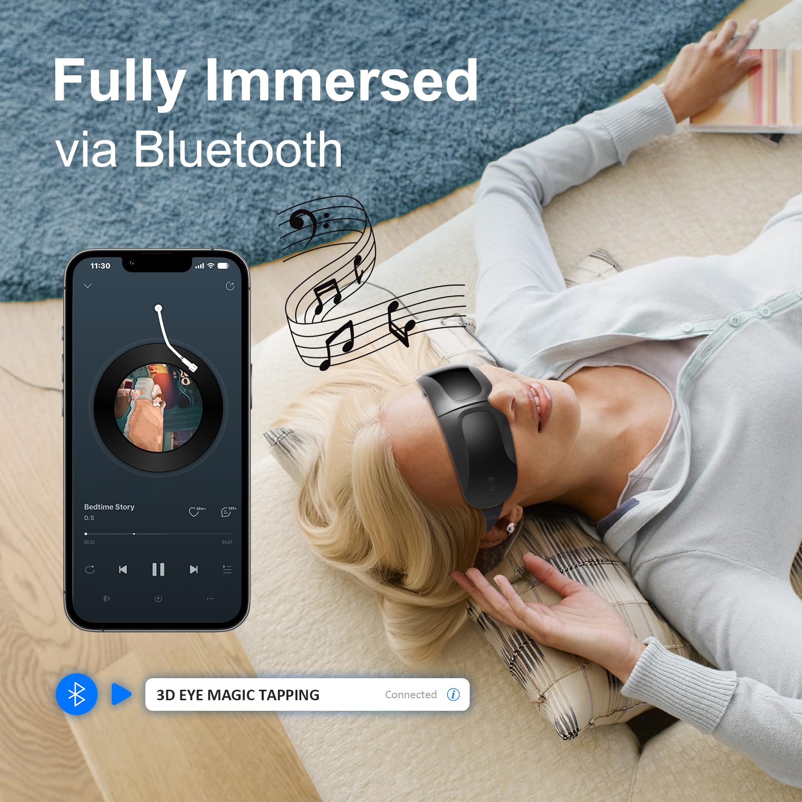 Fullicon see-through lens lets you stay aware of surroundings during use.