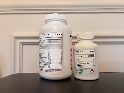 FullWell Prenatal DHA label shows 26+ nutrients and values.