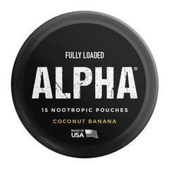 Fully Loaded Alpha Pouches GABA formulation image suggests calm focus.