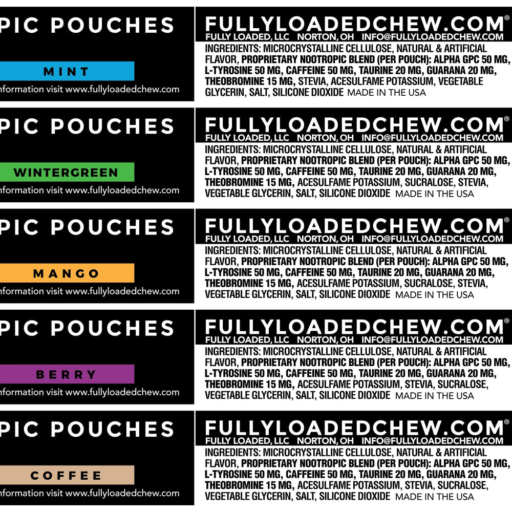 Fully Loaded Bullseye Alpha Fuel pouch closeup highlights discreet white design for on-the-go use.