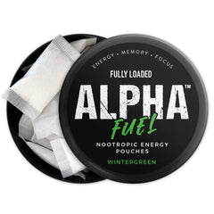 Fully Loaded Bullseye Alpha Fuel pouch closeup highlights fast absorption for quick focus.
