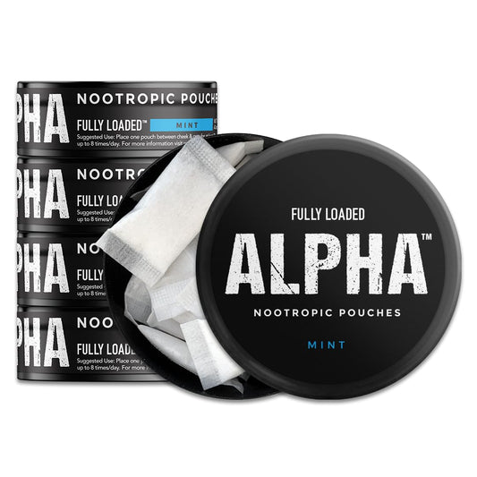 Fully Loaded Bullseye Alpha Mint pouch closeup, showcasing discreet on-the-go use.