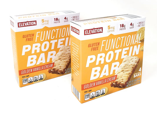 Functional Protein Bar Golden Vanilla Cream unwrap: convenient on-the-go energy boost.