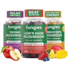 Fungies Lion’s Mane gummy bottle highlighting focus support.