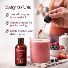 FUNGISIP Momentum dropper pour demonstrating easy daily dosing.