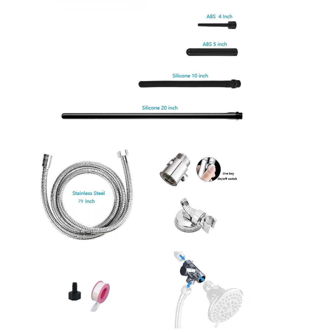 Funny Steel 3-way diverter shown, enabling easy switch between spray and enema flow.