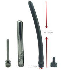 Funny Steel shower enema system 3-way diverter for versatile water flow.
