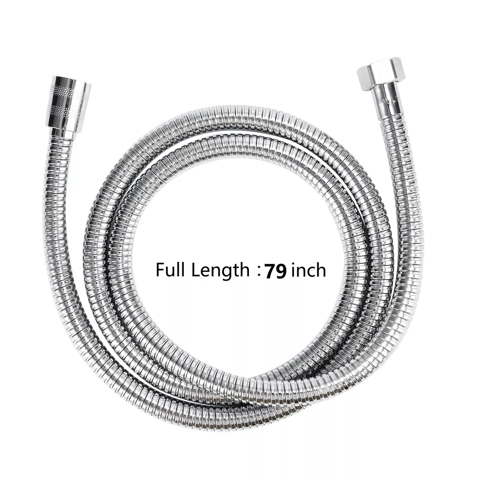 Funny Steel 79-inch hose delivers flexible reach for comfortable positioning.