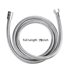 Funny Steel 79-inch hose delivers flexible reach for comfortable positioning.