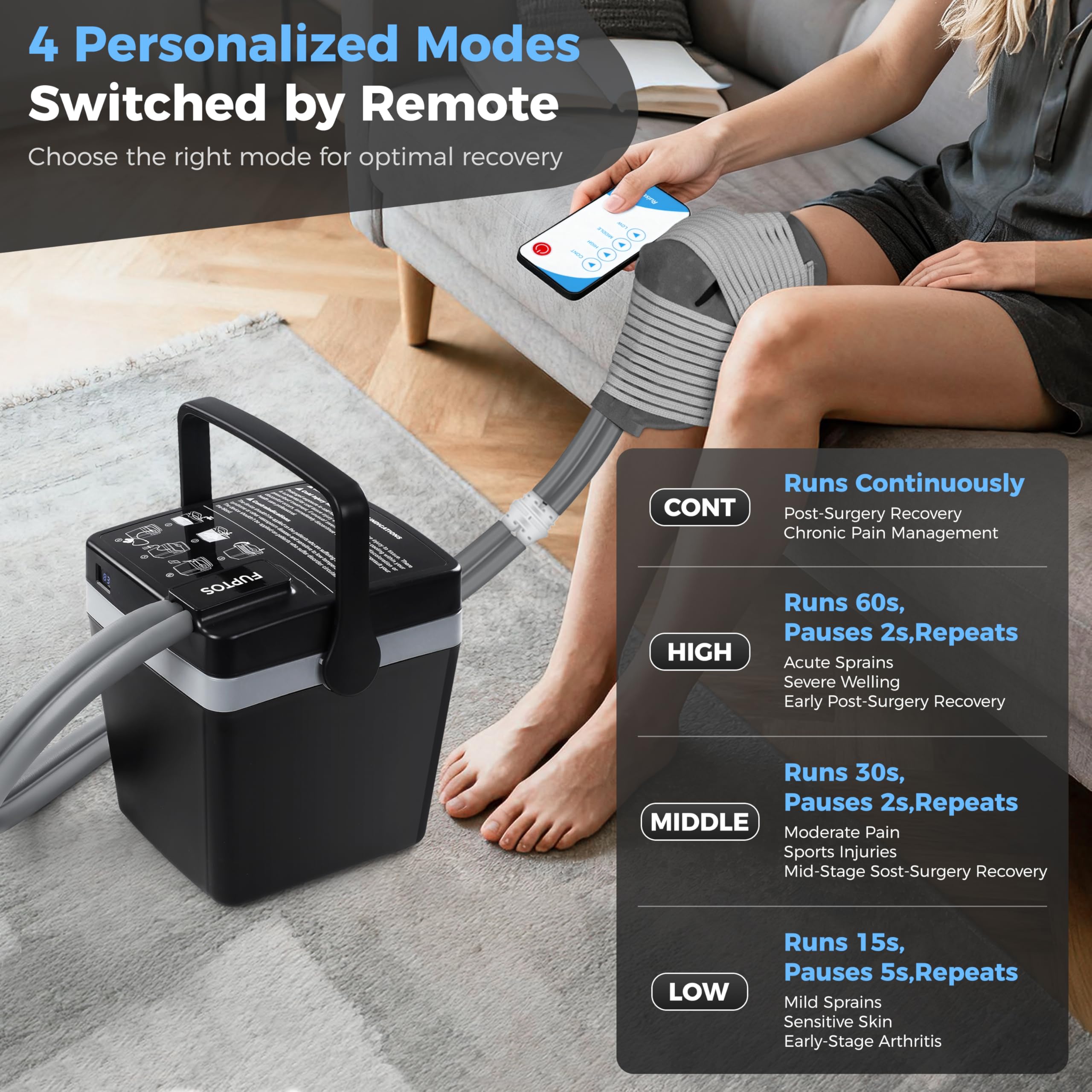 fuptos cold therapy machine ankle wrap supports post-activity relief