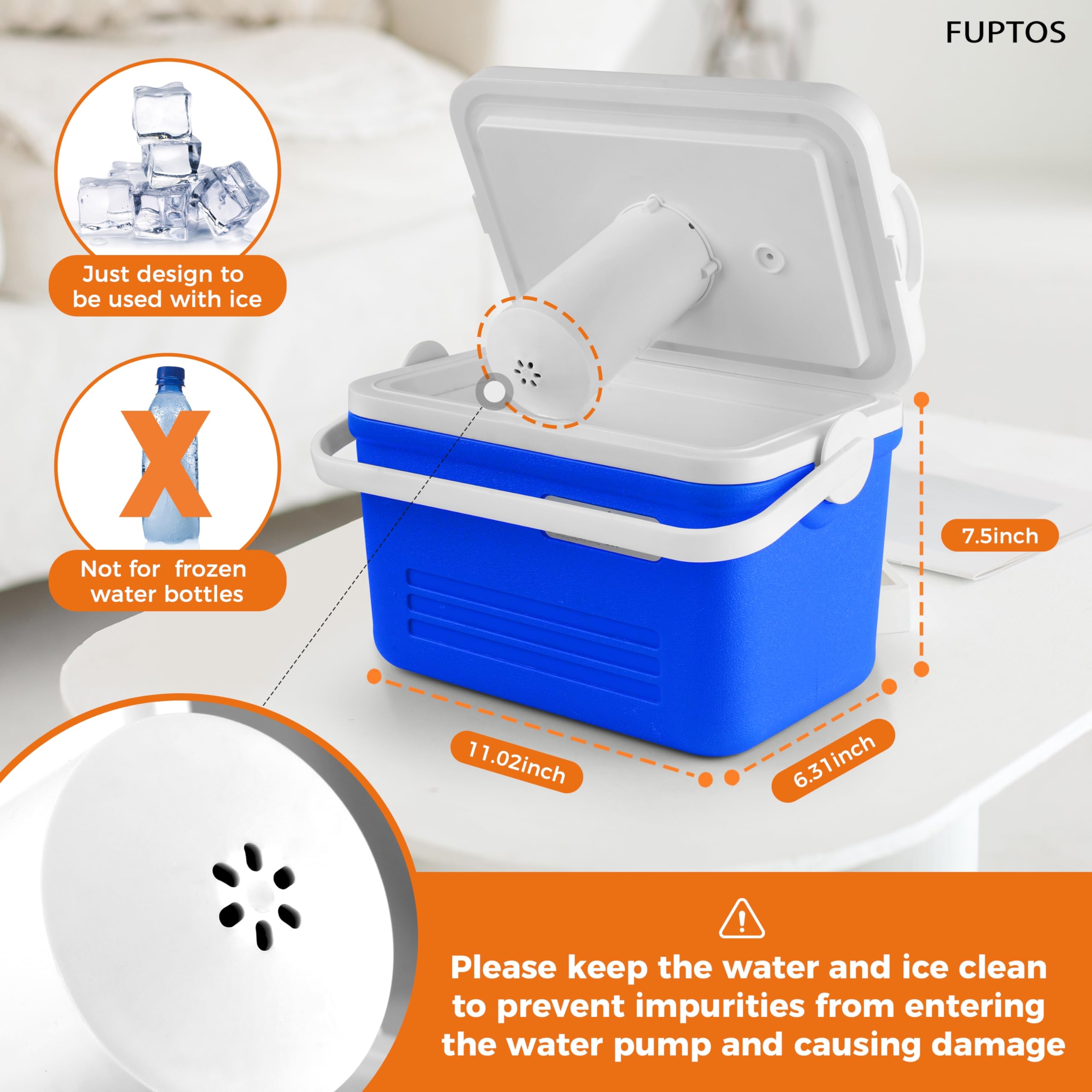 Fuptos ice pad used with knee and shoulder for swelling relief.