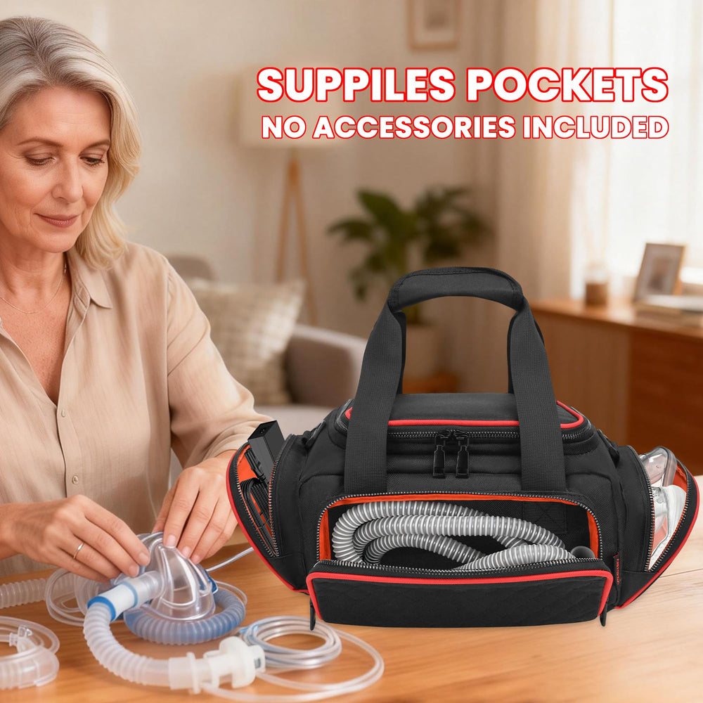 FURIMETY CPAP travel bag side pockets keep accessories neatly organized.
