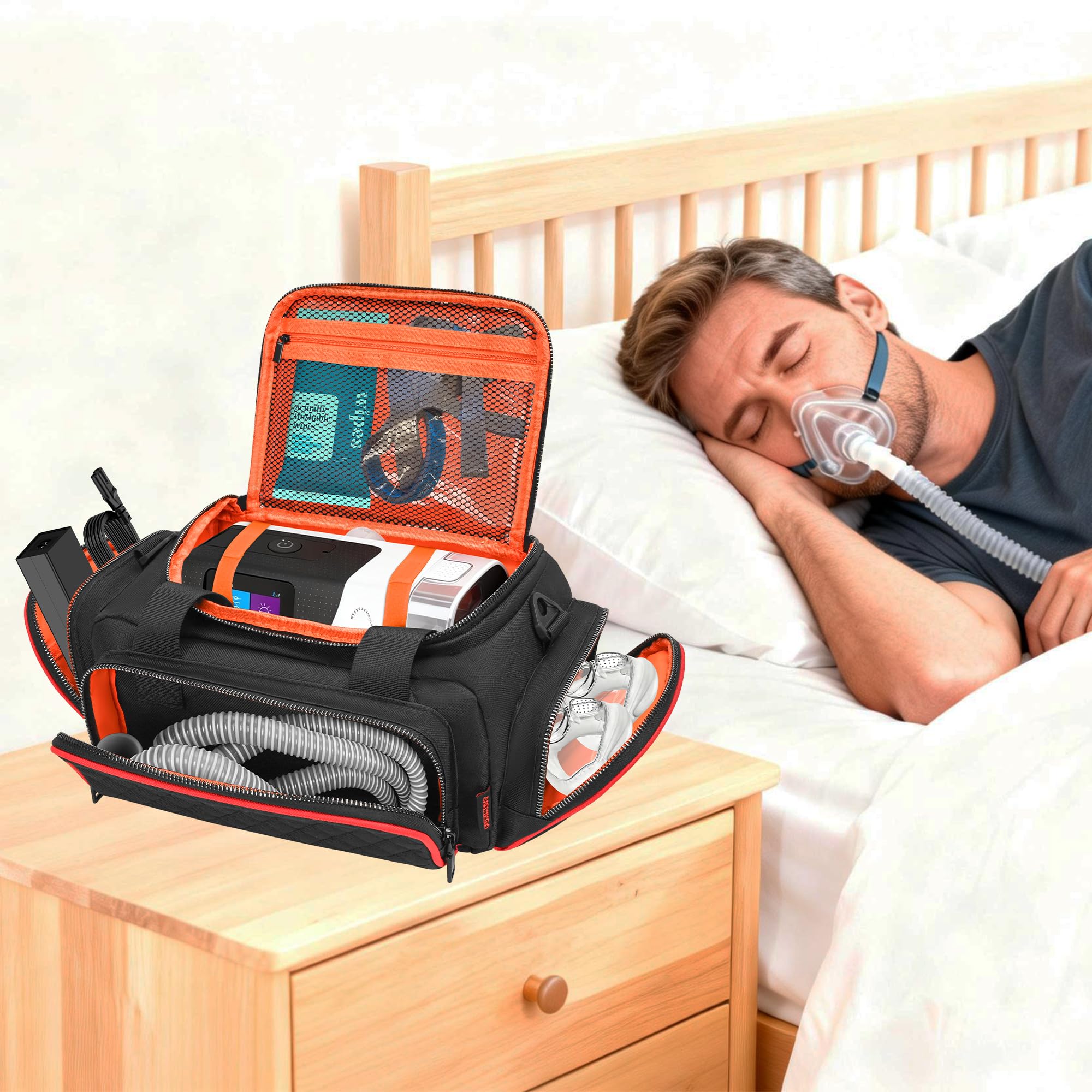 FURIMETY CPAP travel bag use cases for home and trips.