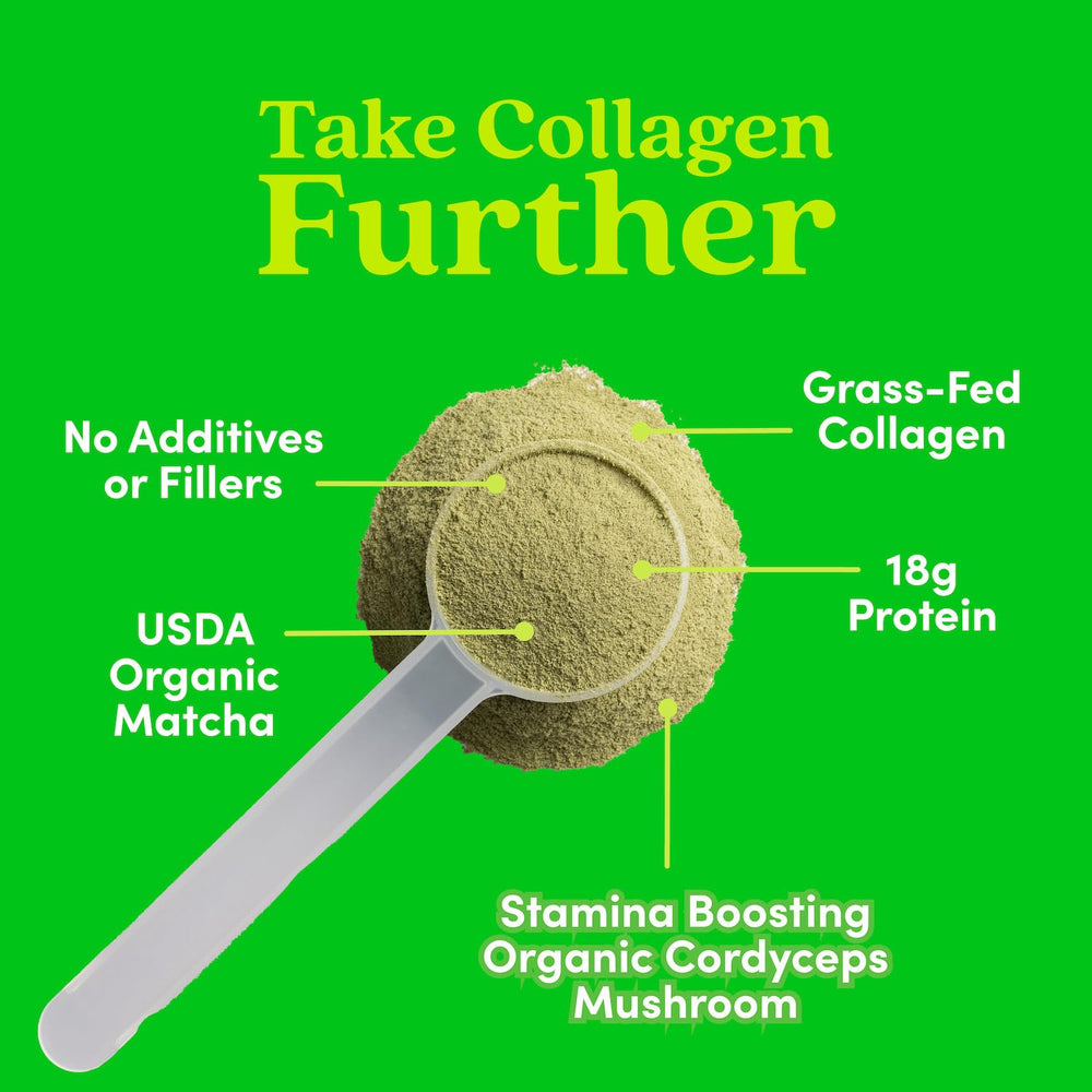 Further Food Matcha Collagen Powder scoop for easy daily serving.