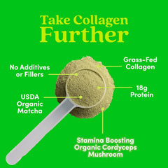 Further Food Matcha Collagen Powder scoop for easy daily serving.