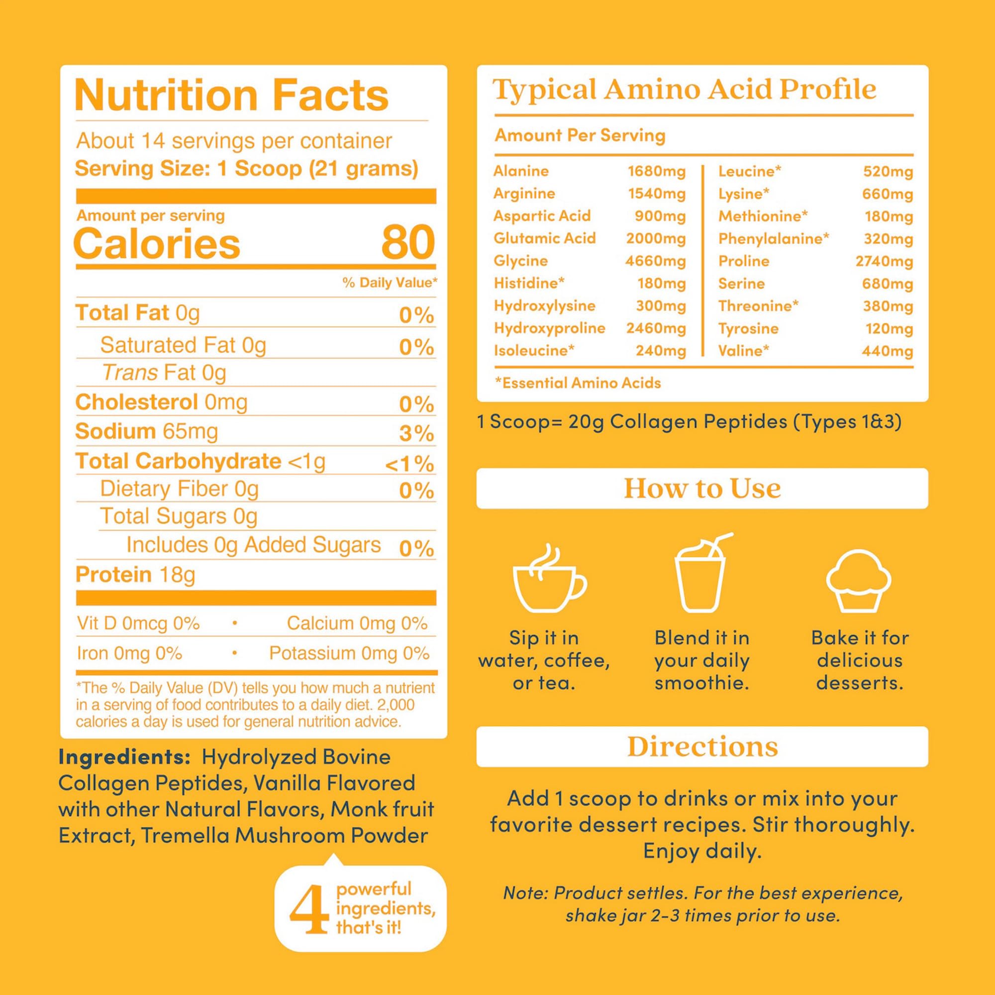 Further Food Vanilla Collagen Powder measuring scoop for convenient daily collagen intake.